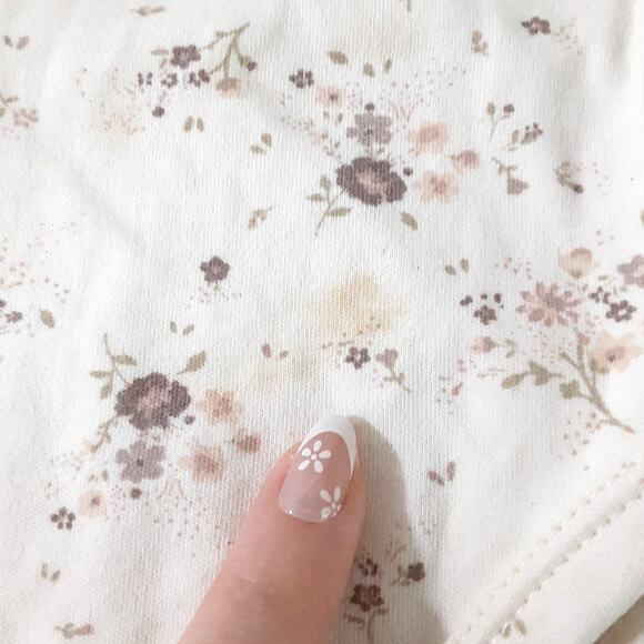 Jamie Kay Organic Cotton Ruffle Bodysuit 2pc Set Baby Girl 12mo Floral Cream - Picture 4 of 8